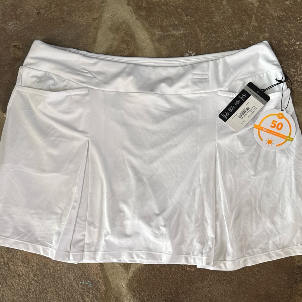 Tail White Tennis Golf skirt skort with attached shorts pockets SPF 50 athletic
